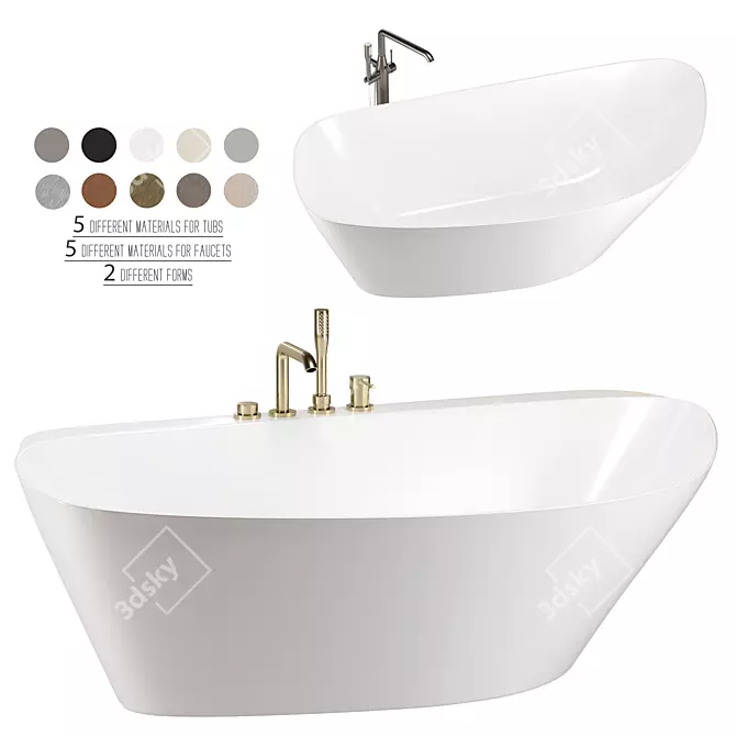 Luxury Bathroom Set: REXA FONTE 3D model image 1