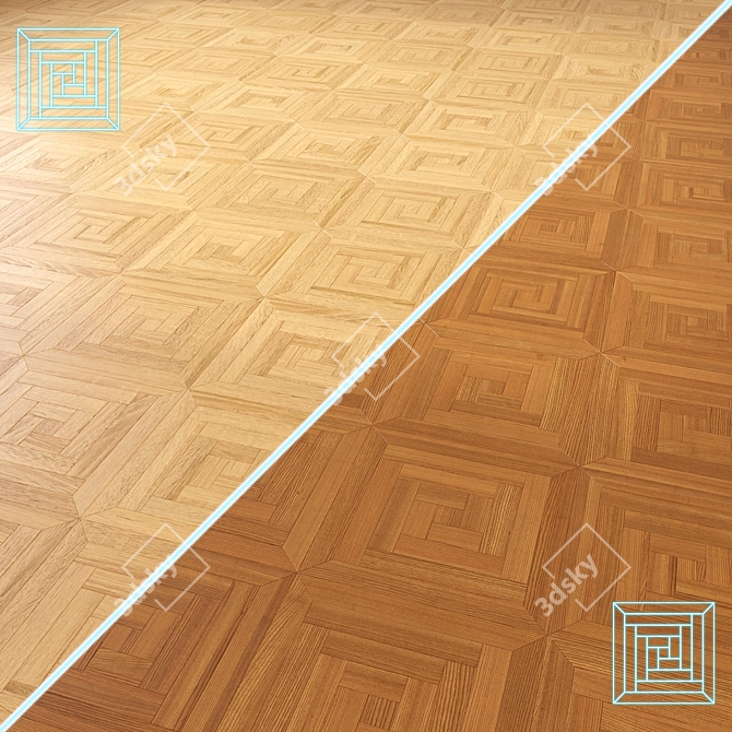 Premium 3D Wood Flooring Model 3D model image 1