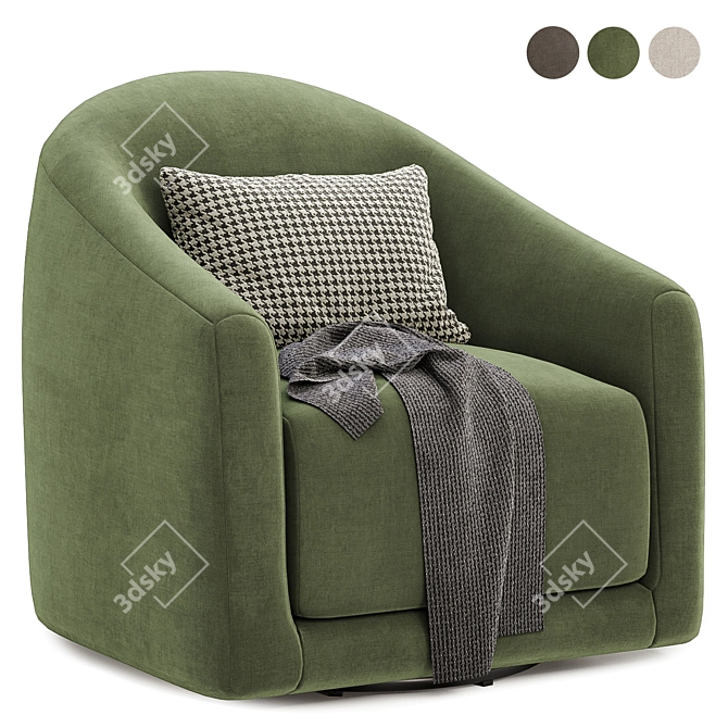 Stylish Denver Swivel Chairs 3D model image 2