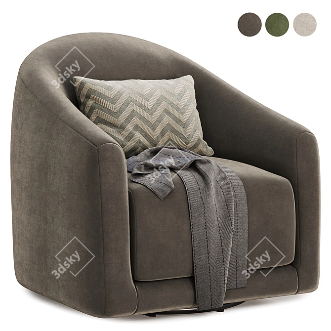 Stylish Denver Swivel Chairs 3D model image 3