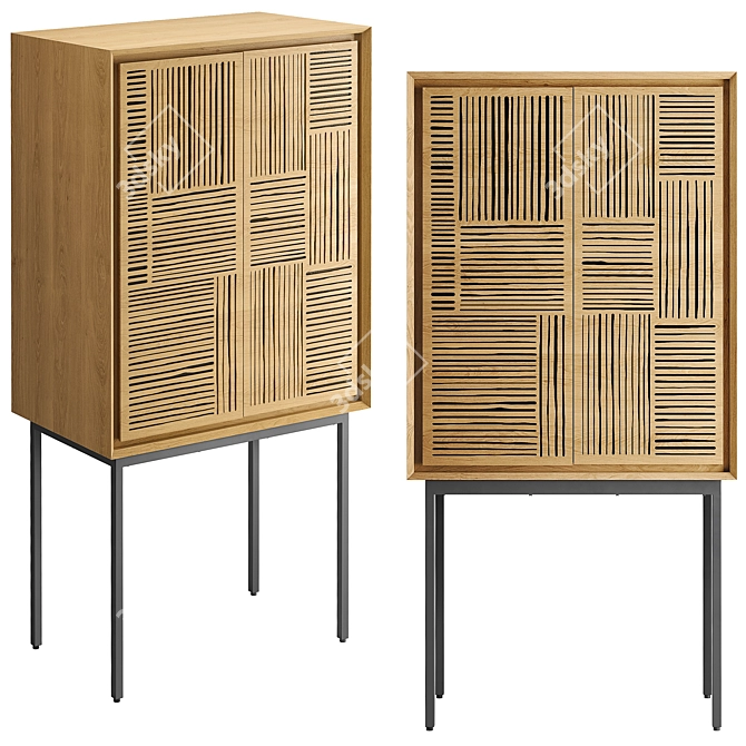 Luxury 3D Keenan Bar Cabinet 3D model image 1