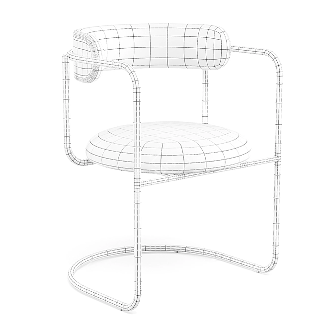 Stylish FF Cantilever Dining Chair 3D model image 6