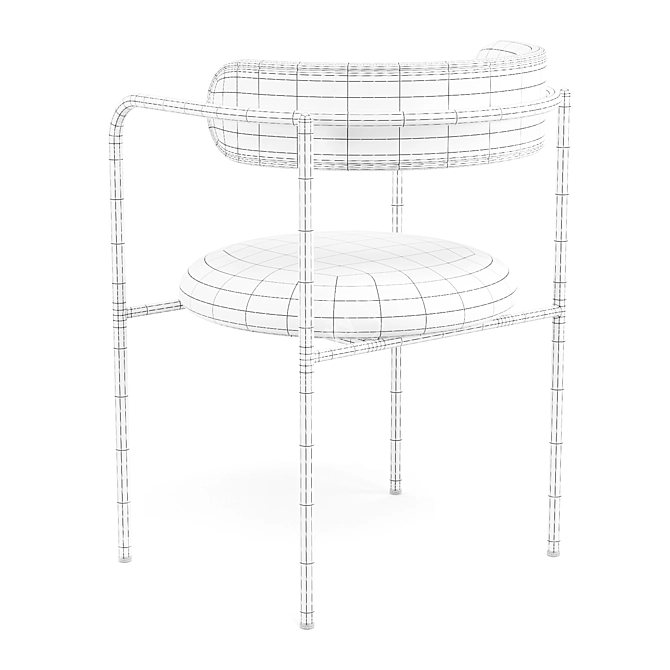 Stylish FF Cantilever Dining Chair 3D model image 7