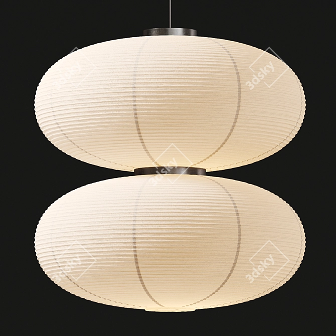 Modern Paper Dual Lampshade 3D model image 2