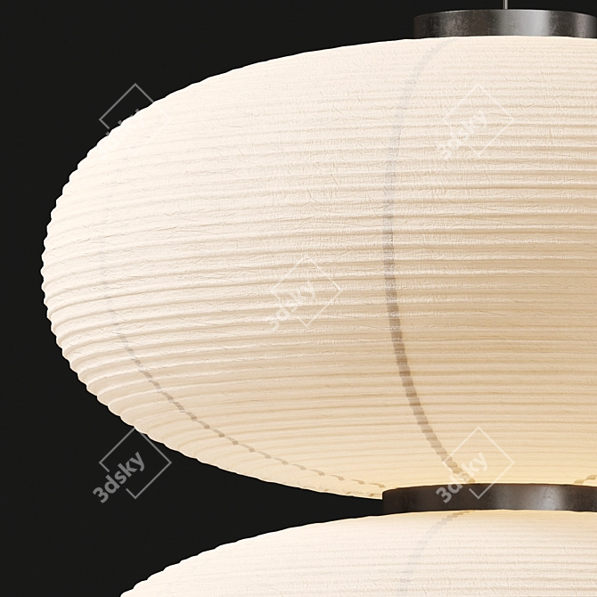 Modern Paper Dual Lampshade 3D model image 3