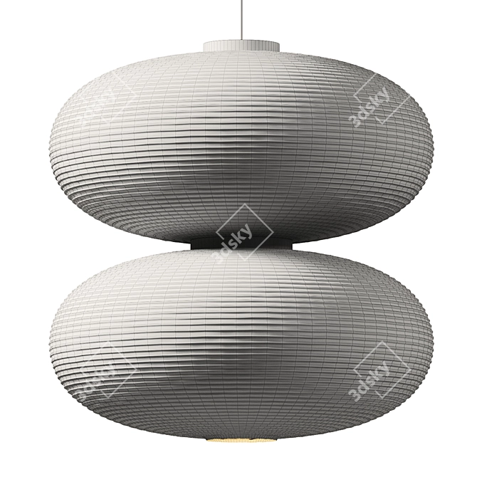 Modern Paper Dual Lampshade 3D model image 4