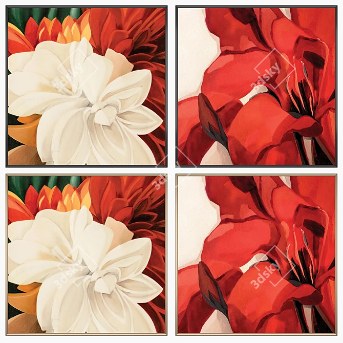 Wall Art Set with Multiple Frames 3D model image 2