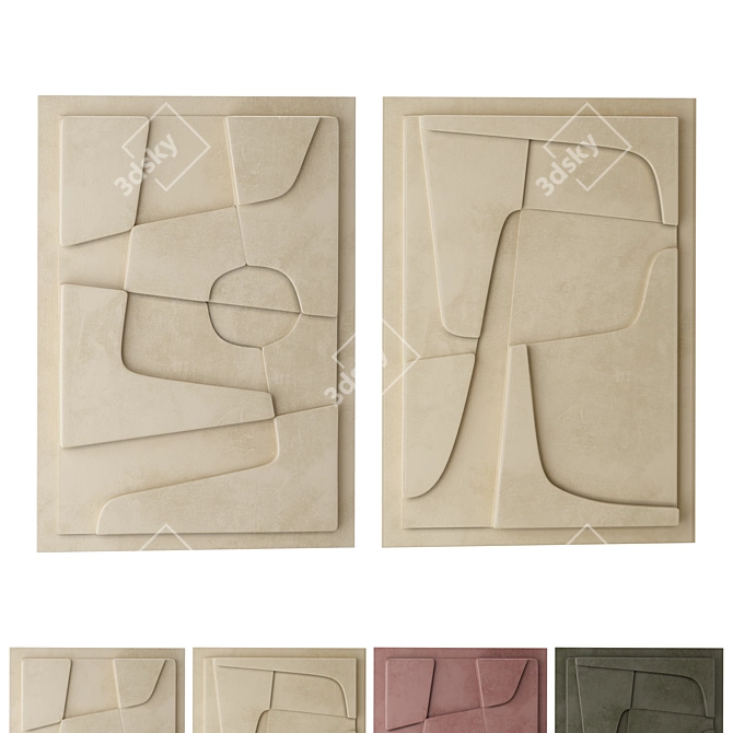 Abstract Relief Artworks in Colors 3D model image 1