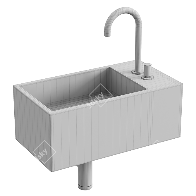 Sleek Wall-Mounted Handrinse Basin 3D model image 3