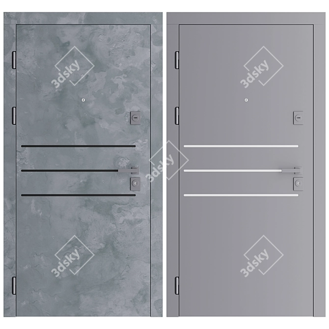 Outdoor Front Door F125 3D model image 1