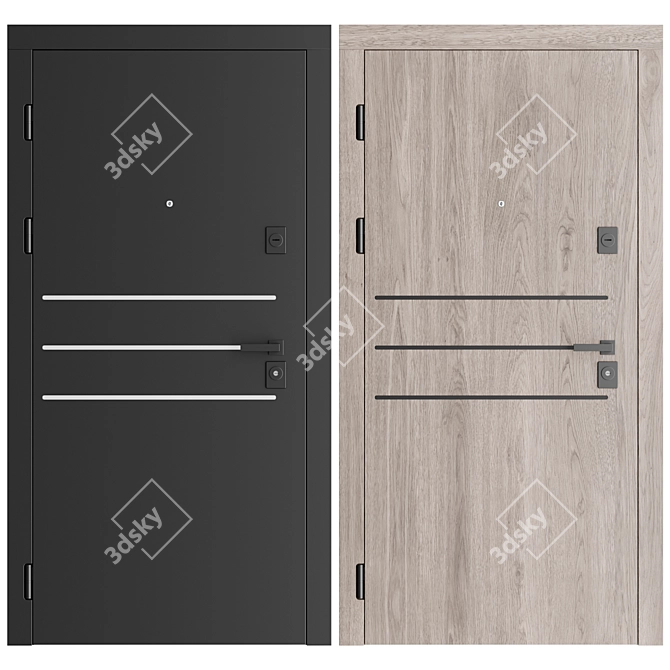 Outdoor Front Door F125 3D model image 2