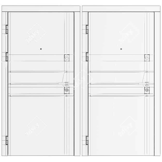 Outdoor Front Door F125 3D model image 4