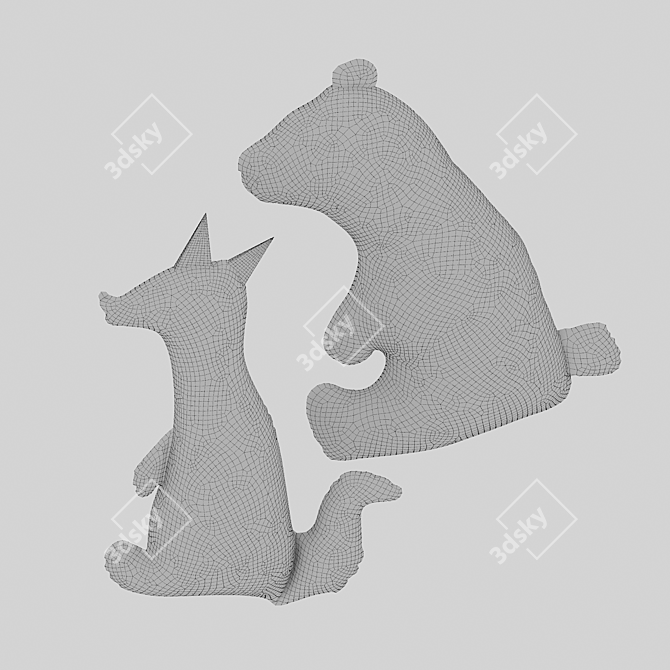 Nordic Style Animal Pillows 3D model image 3