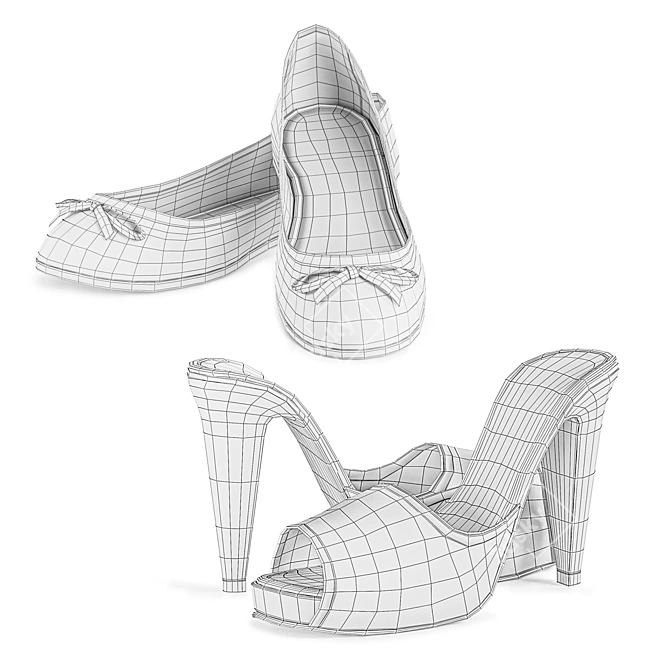 Women's Footwear Set 05 3D model image 6