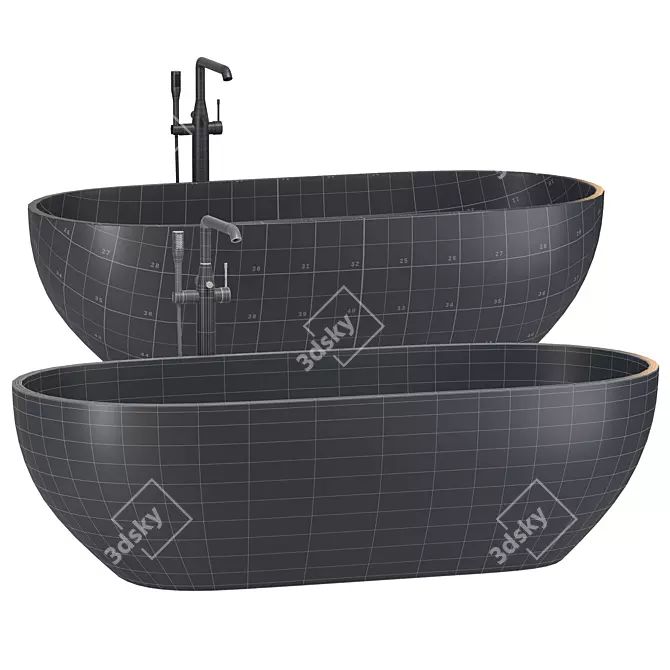 Luxury Bathtub Set with Variations 3D model image 5