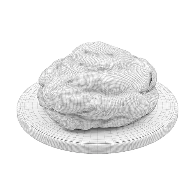 Wooden Stand Glazed Puff Bun 3D model image 3