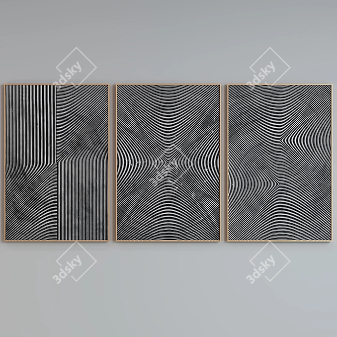 Modern Abstract Picture Frame Set 3D model image 4