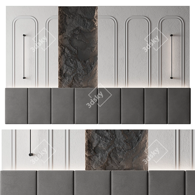 Stone Relief Wall Panel 5000x3200mm 3D model image 1