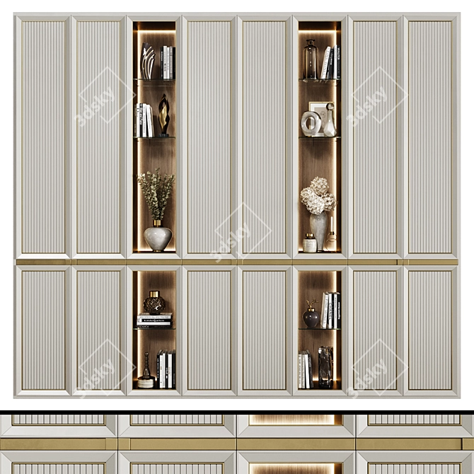 Art-Deco Modular Wardrobe 29 3D model image 1