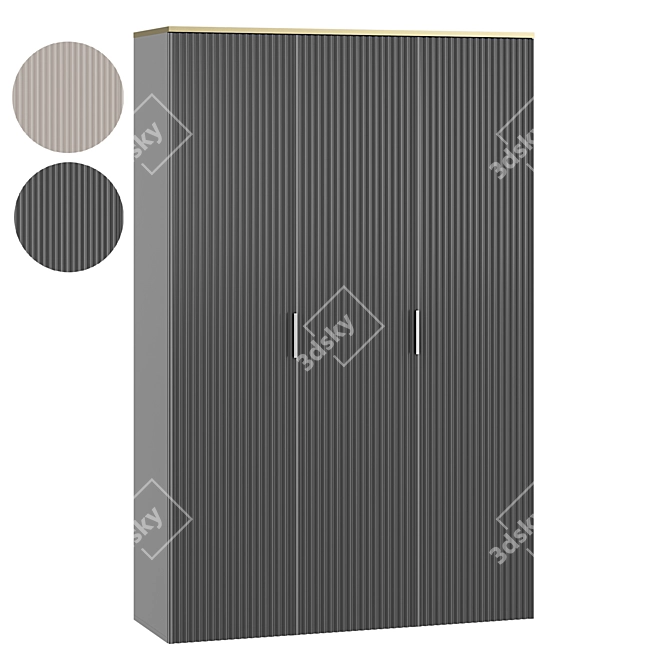 Ensson 3 Wardrobe in Latte 3D model image 1