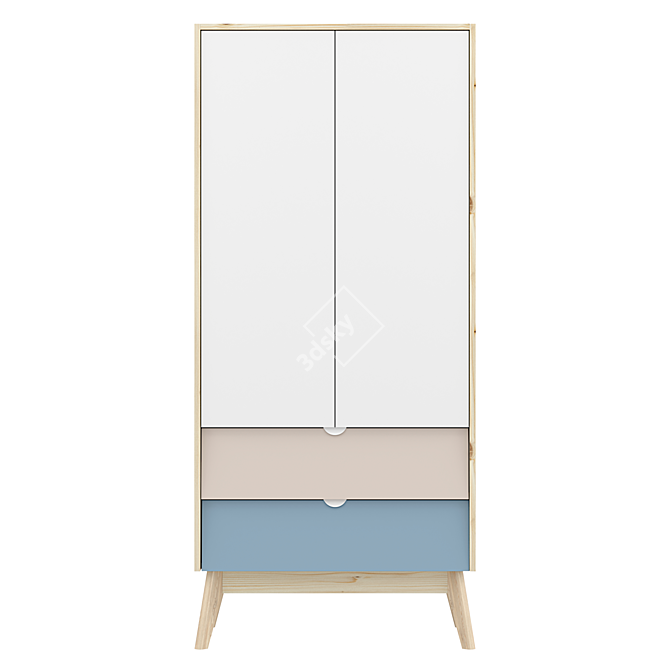 Leslie 2 Swing Wardrobe, Color Options 3D model image 3