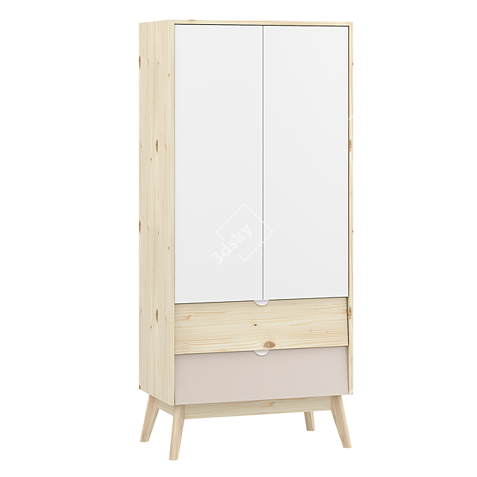 Leslie 2 Swing Wardrobe, Color Options 3D model image 4