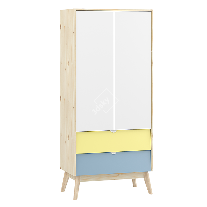 Leslie 2 Swing Wardrobe, Color Options 3D model image 5