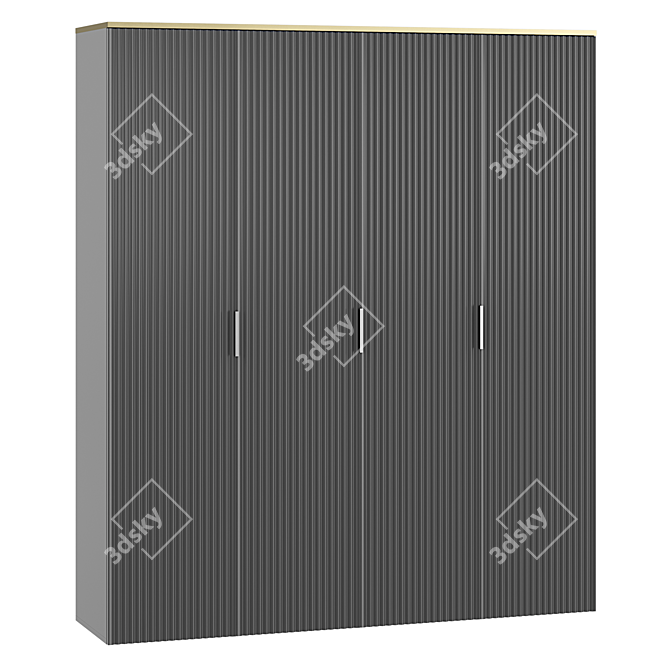 Ensson 4 Wardrobe in Grey 3D model image 2