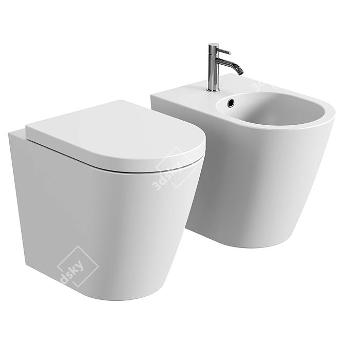 Valdama IL Rimless Toilet - Modern Efficiency 3D model image 1