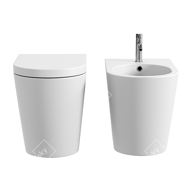 Valdama IL Rimless Toilet - Modern Efficiency 3D model image 2