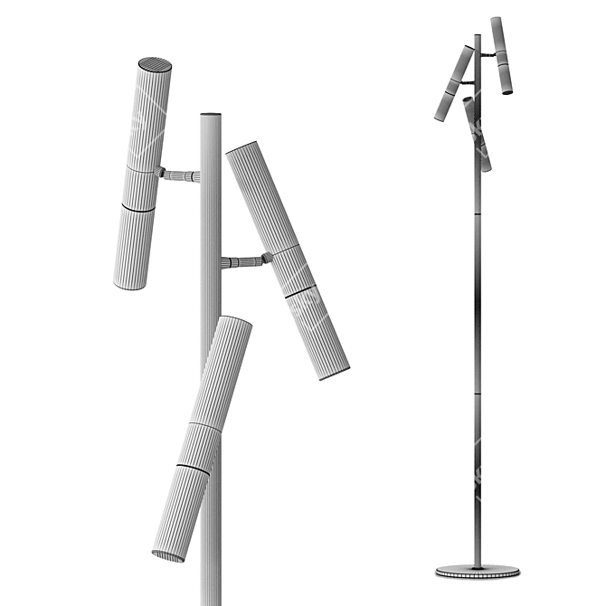 Eclipse Floor Lamp in Black 3D model image 7