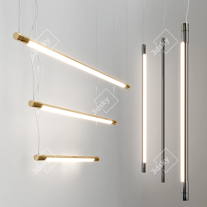 Sleek LED Suspensions Set 3D model image 2