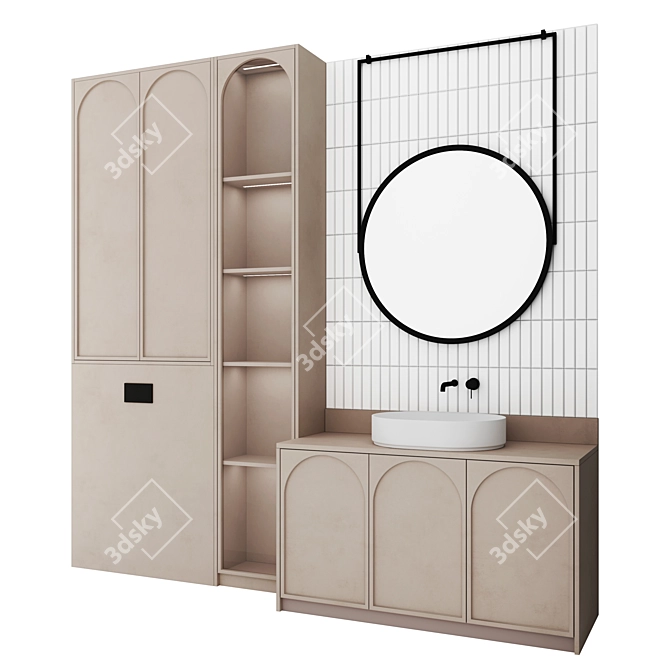 Modern Bathroom Set Ensemble 3D model image 1