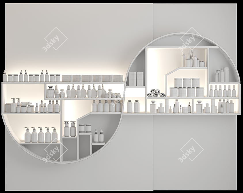 Beauty Salon Cosmetic Display Set 3D model image 2