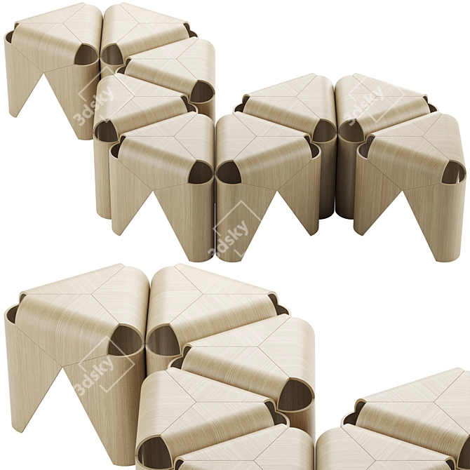 Elegant Falabella Stool for 3D 3D model image 2