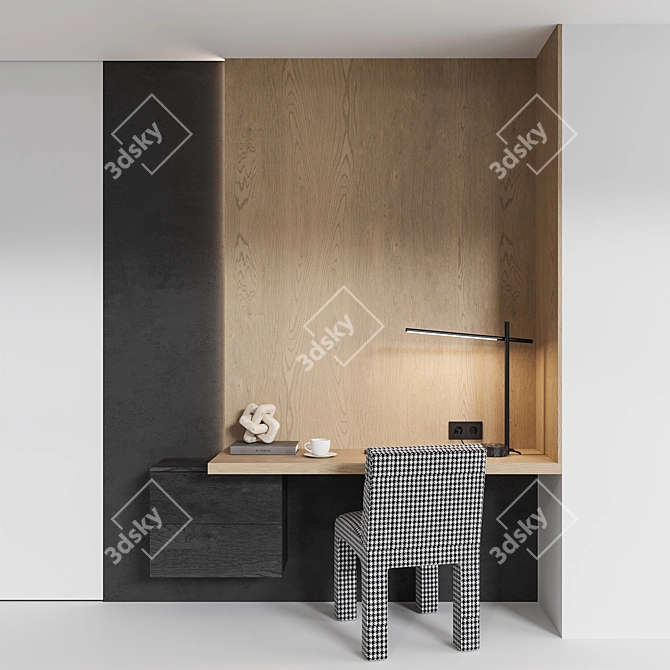 Cozy Workspace Set with Accessories 3D model image 4