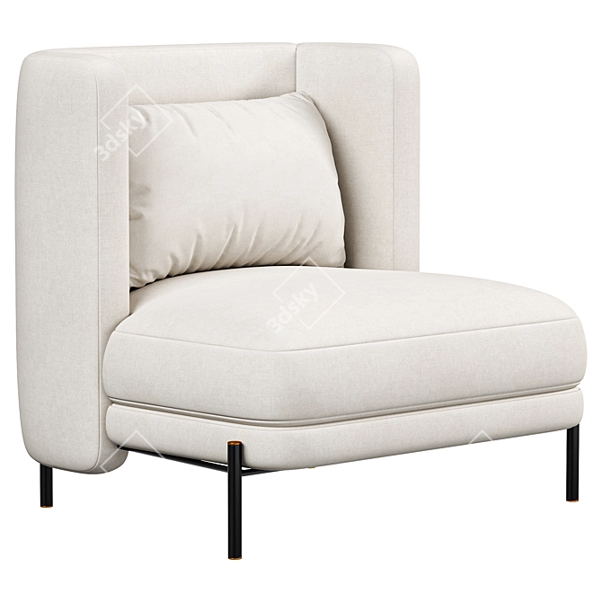 Modern Milos Armchair, 3D Model 3D model image 2