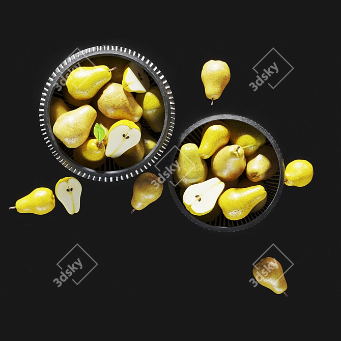 Fresh Pear in Minimal Bowl 3D model image 2