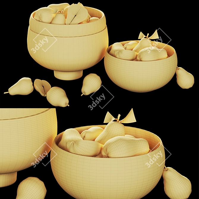 Fresh Pear in Minimal Bowl 3D model image 3