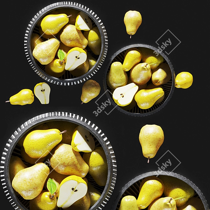 Fresh Pear in Minimal Bowl 3D model image 4