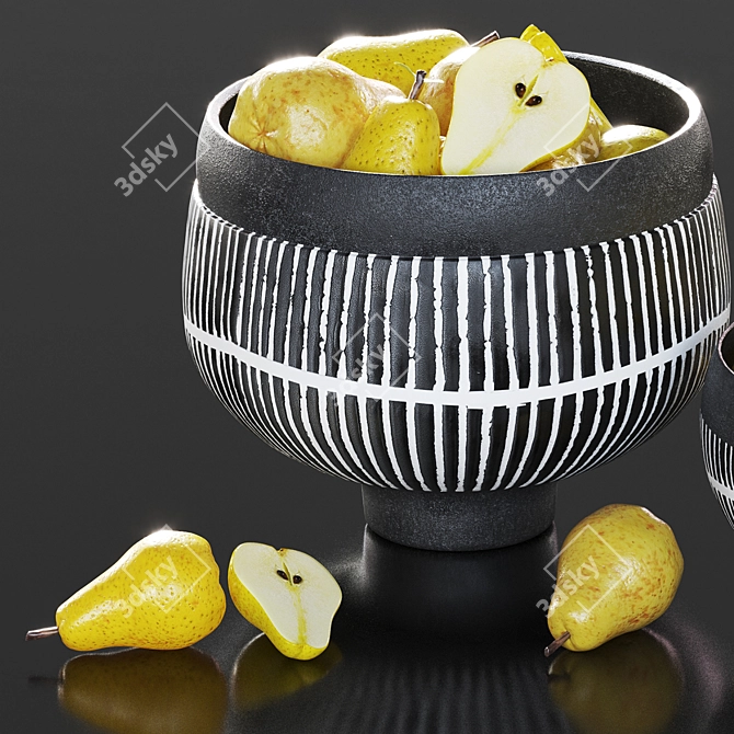 Fresh Pear in Minimal Bowl 3D model image 5