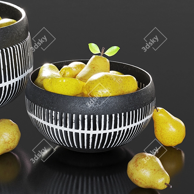 Fresh Pear in Minimal Bowl 3D model image 6