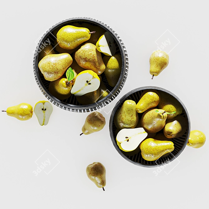 Fresh Pear in Minimal Bowl 3D model image 9