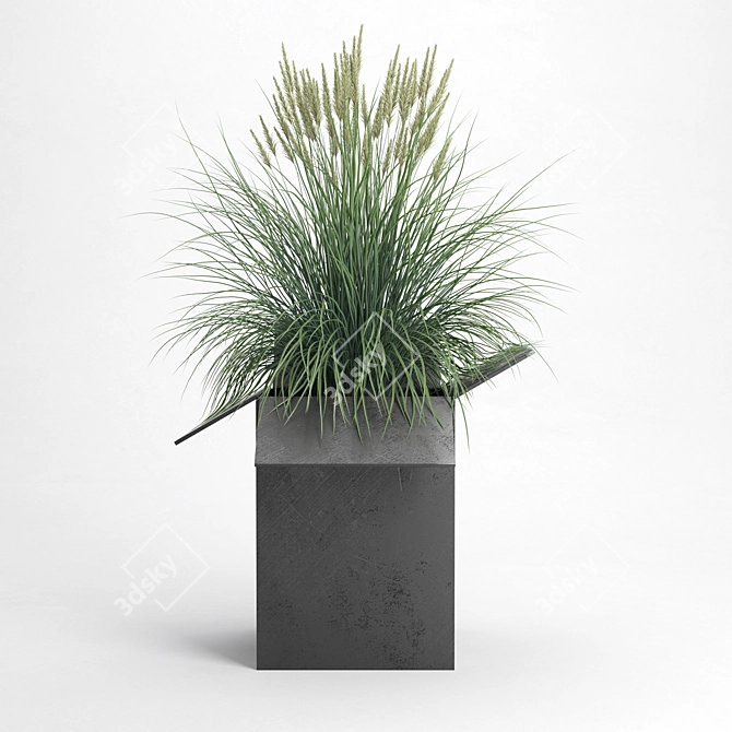 Modern Cubed Planter Set 3D model image 4