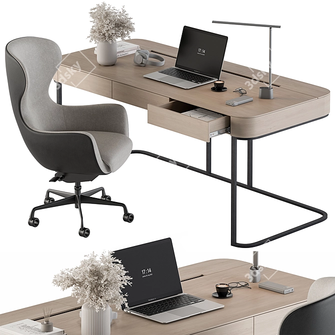 Executive Desk - Modern Workstation 3D model image 1