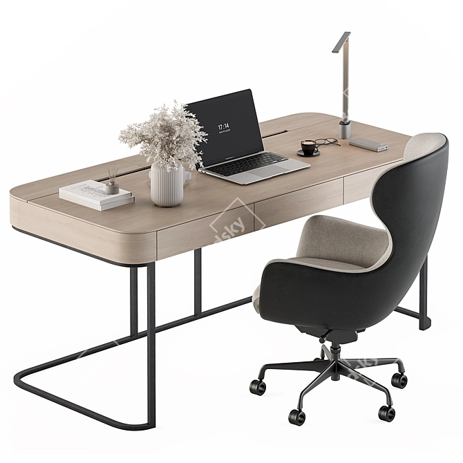 Executive Desk - Modern Workstation 3D model image 2