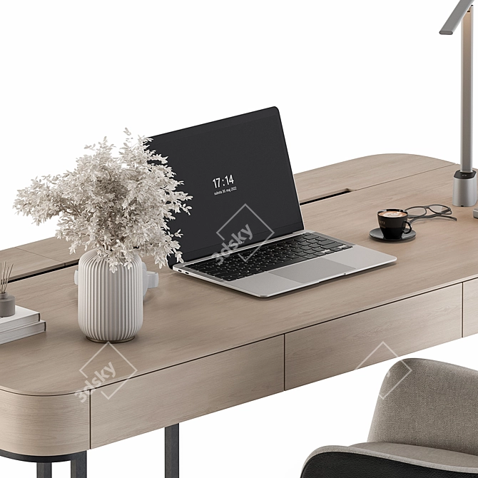 Executive Desk - Modern Workstation 3D model image 5