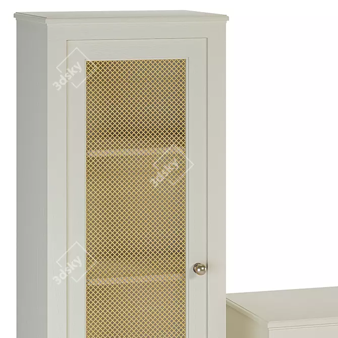 Sausalito Wood Floor Cabinet Storage 3D model image 4