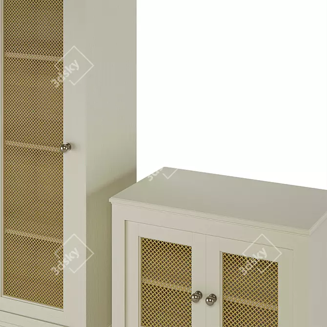 Sausalito Wood Floor Cabinet Storage 3D model image 5