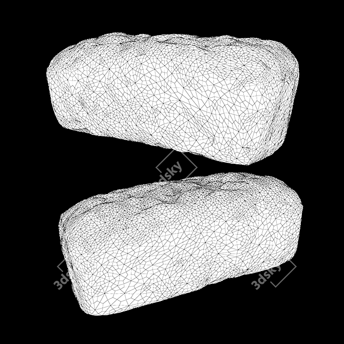 Dark Rye Bread Roll 3D model image 4